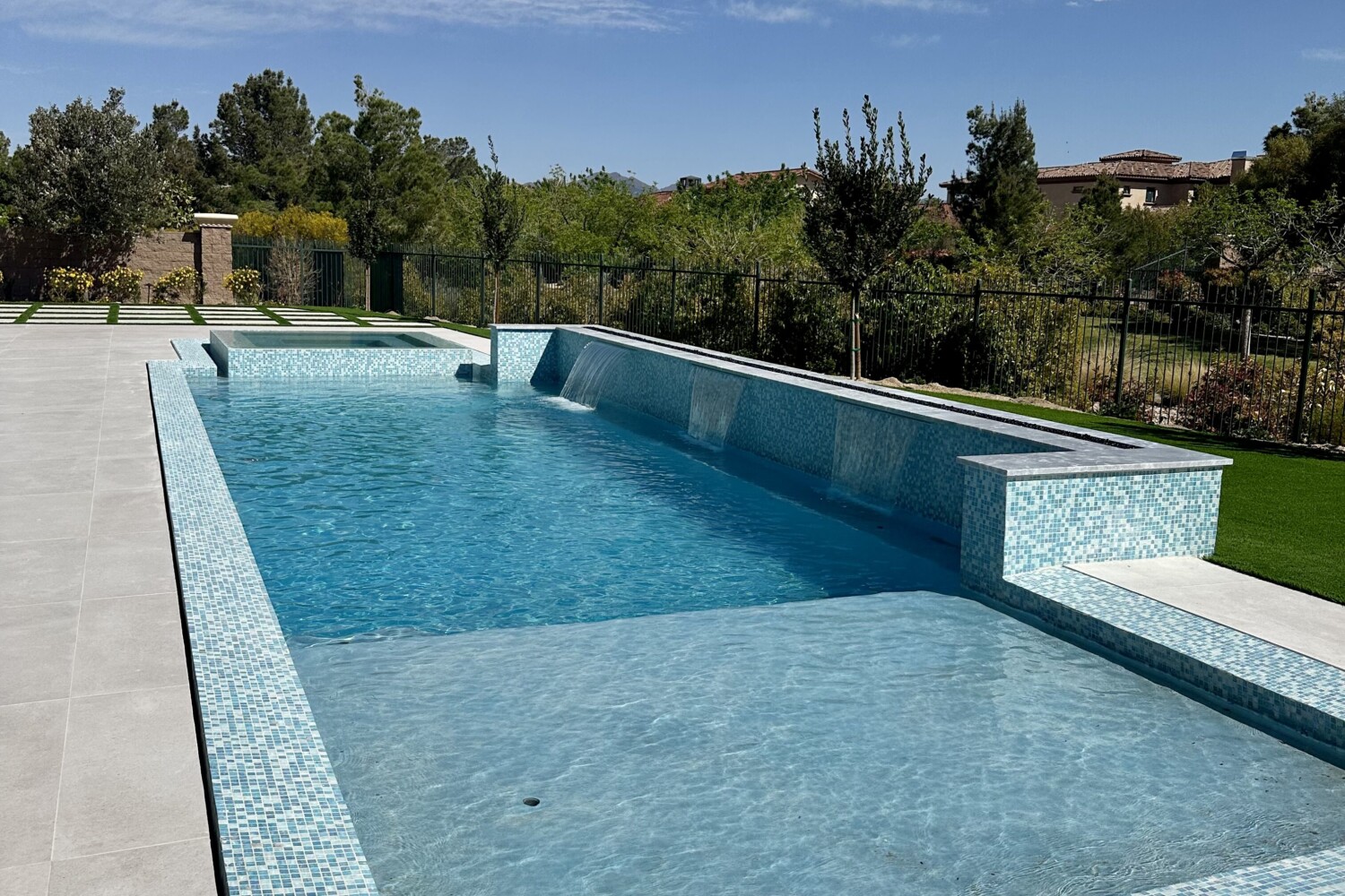 Custom pool with Tanning Ledge.