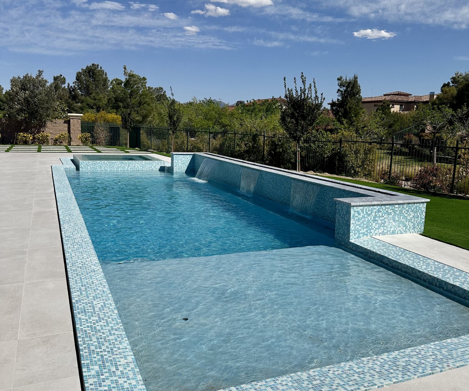 Custom pool with Tanning Ledge.